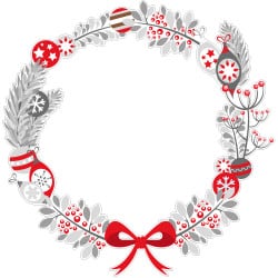 STICKER COURONNE DE NOEL MODERNE (T0203)