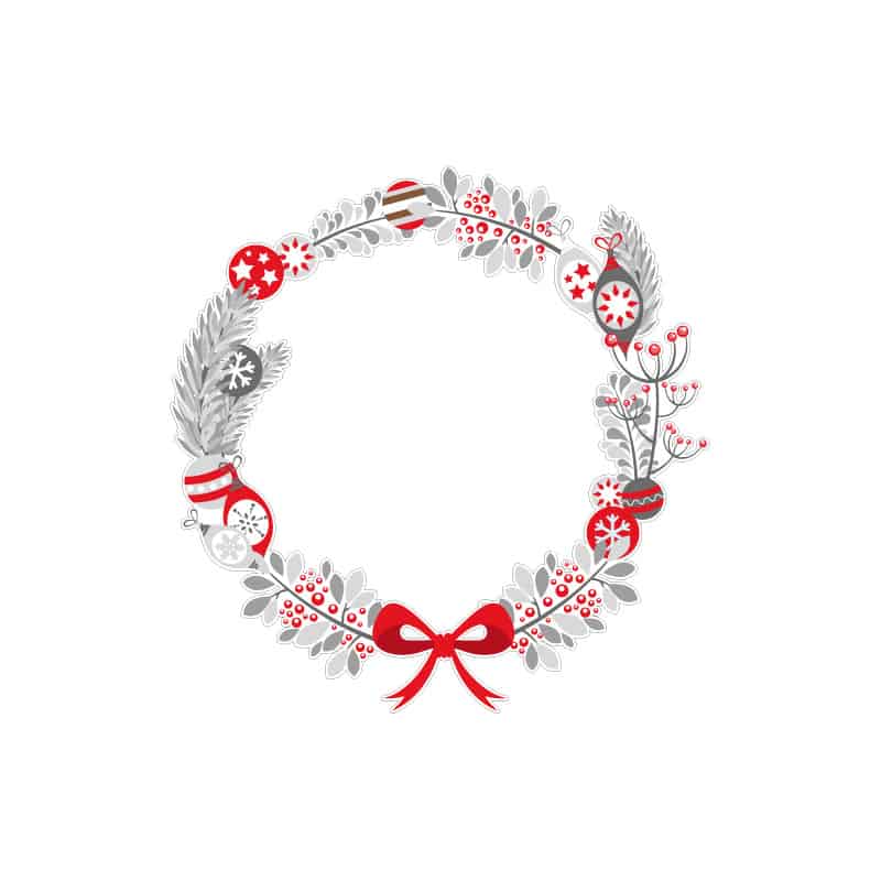 STICKER COURONNE DE NOEL MODERNE (T0203)