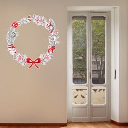 STICKER COURONNE DE NOEL MODERNE (T0203)