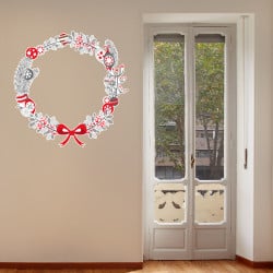 STICKER COURONNE DE NOEL MODERNE (T0203)