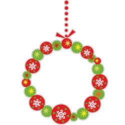 STICKER COURONNE BOULE DE NOEL (T0205)