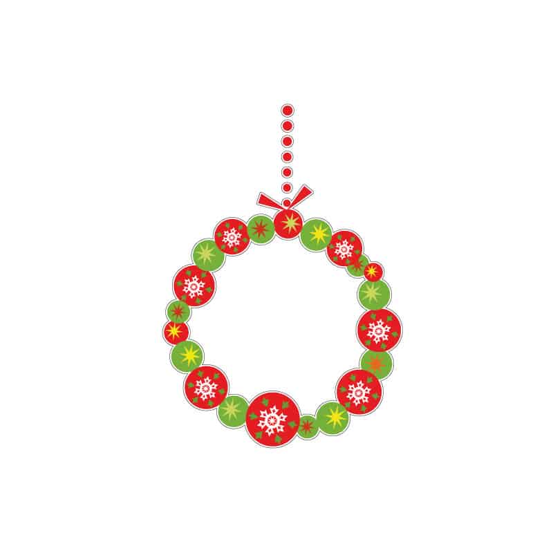 STICKER COURONNE BOULE DE NOEL (T0205)