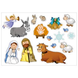 PLANCHE DECORATION DE NOEL SUJET CRECHE (T0207)