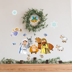 PLANCHE DECORATION DE NOEL SUJET CRECHE (T0207)