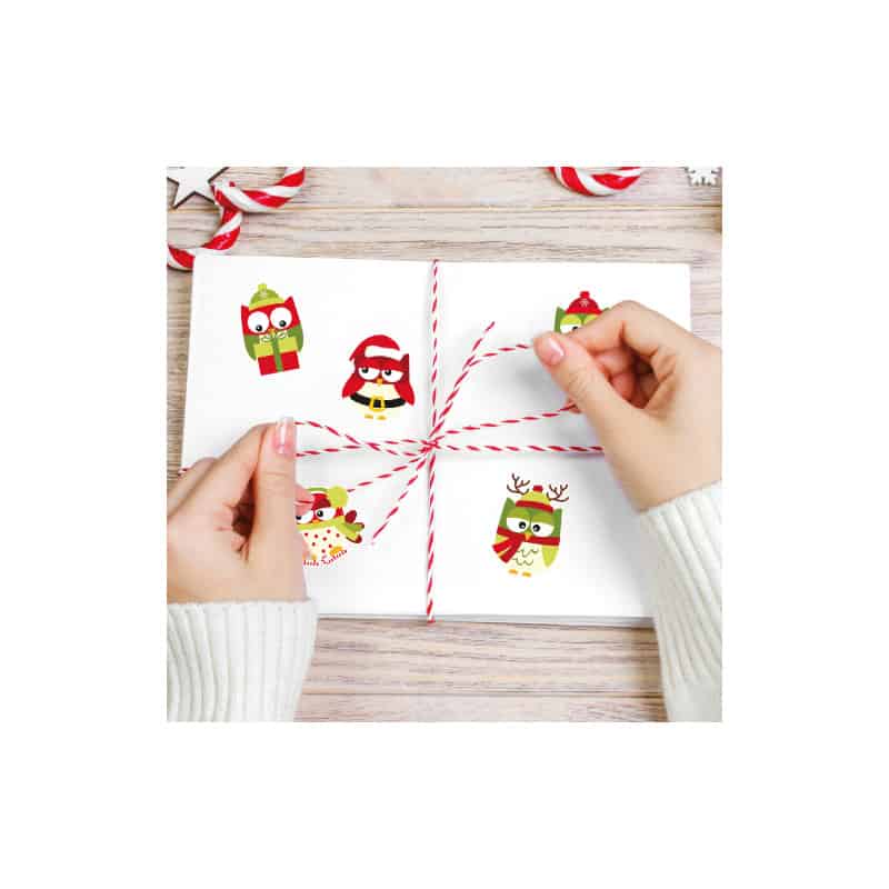 PLANCHE DECORATIVE HIBOUX DE NOEL (T0211) PLANCHE DECORATIVE HIBOUX DE NOEL (T0211)
