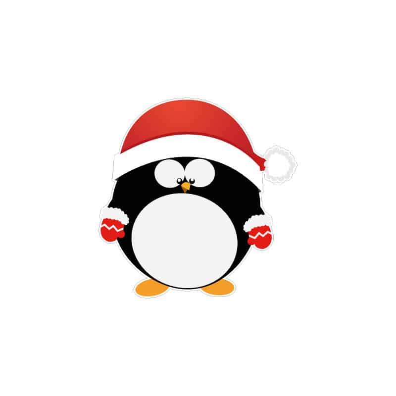 STICKER DE NOEL PINGOUIN PERE NOEL (T0218)