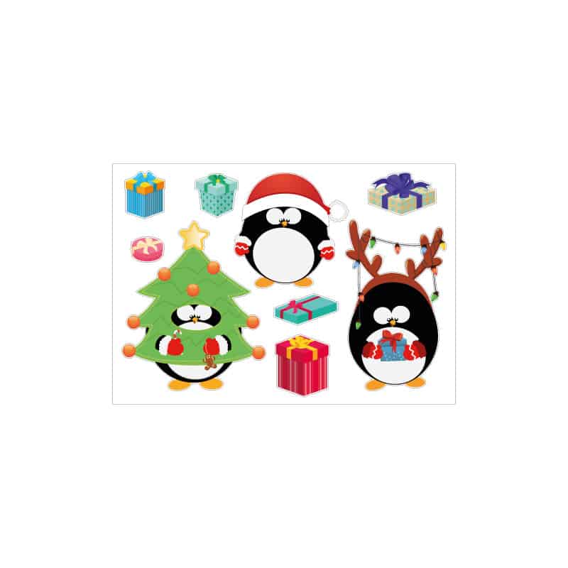 PLANCHE DE NOEL PINGOUIN FESTIF (T0219)