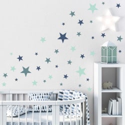 Étoiles brillantes dans le noir pour plafond, autocollants muraux étoiles,  système solaire Galaxy Space Nursery Stickers muraux fusée astronaute  filles garçons décorations de chambre pour chambre 