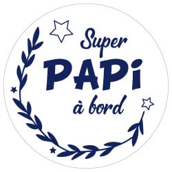 Cadeau Papi - Le bonheur c'est d'être papa et papy' Autocollant