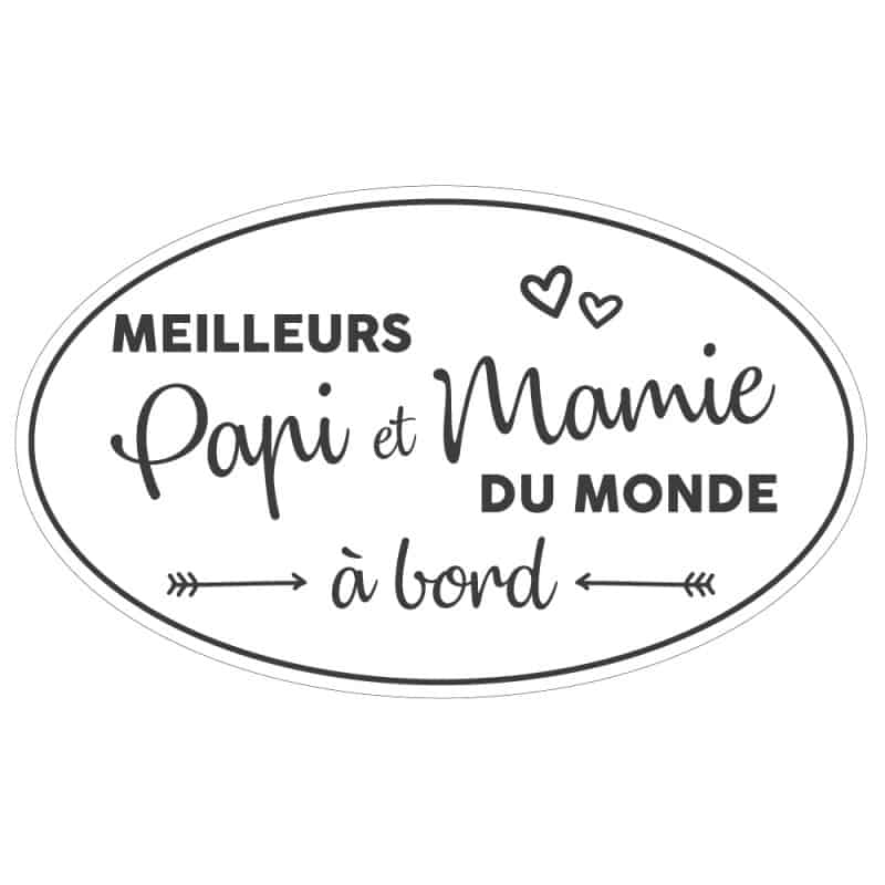 STICKER MEILLEURS PAPI & MAMIE A BORD BLANC (J0144)