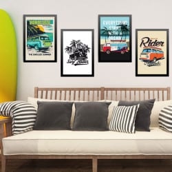 LOT DE 4 POSTERS DECORATIFS...