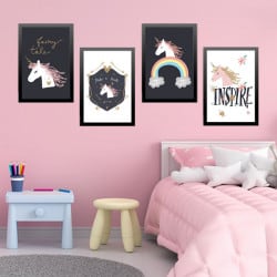 Autocollants muraux licorne - Accessoires pour chambre de fille -  Décoration murale autocollante - Arc-en-ciel - Fournitures de fête  d'anniversaire : : Bébé et Puériculture