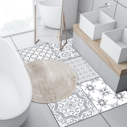 Adhesif Carrelage Sol - Vendu a l'unite - FLOORA GREY (CARRSOL004)