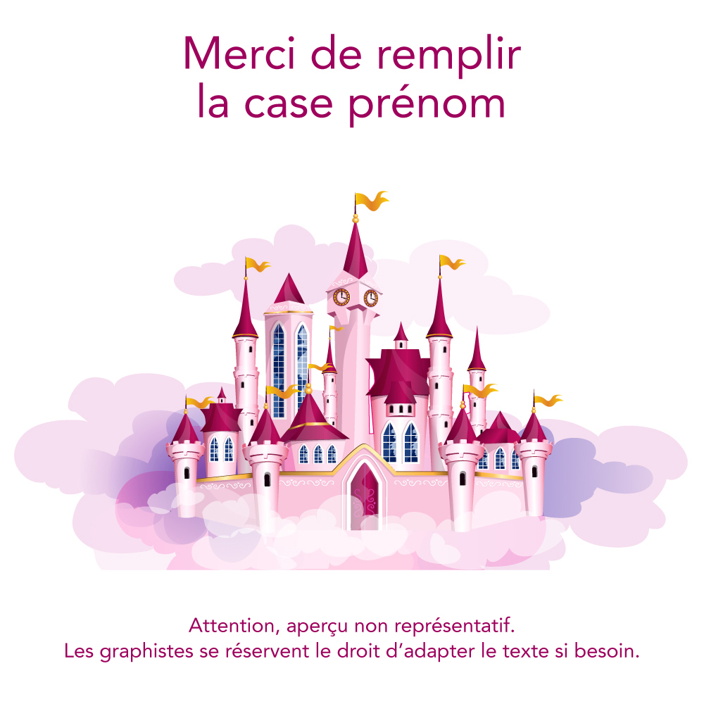 Stickers Prénoms personnalisés chateau pour fille - artsdeszifs